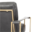 Maklaine Contemporary Black Leather Wrap Gold Metal Frame Accent Chair