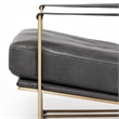 Maklaine Contemporary Black Leather Wrap Gold Metal Frame Accent Chair