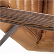 Maklaine Contemporary Tan Leather Wrap Brown Metal Frame Accent Chair