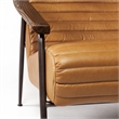Maklaine Contemporary Tan Leather Wrap Brown Metal Frame Accent Chair