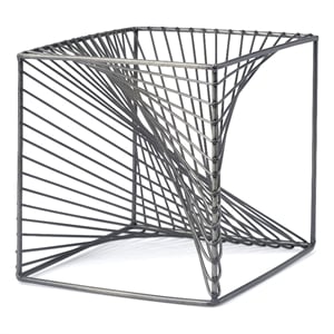 Maklaine 8L X 8W Gray Finish Metal Decorative Cube in Gunmetal
