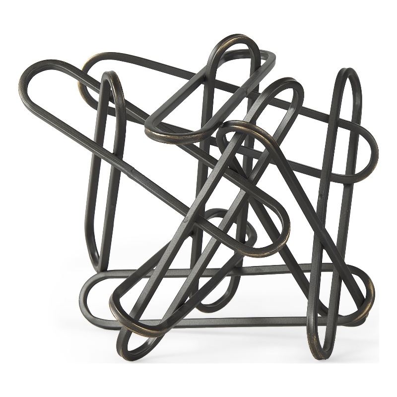 Maklaine 12.2L X 9.1W X 9.1H Black Metal Paperclip Decorative Object