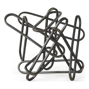 Maklaine 12.2L X 9.1W X 9.1H Black Metal Paperclip Decorative Object