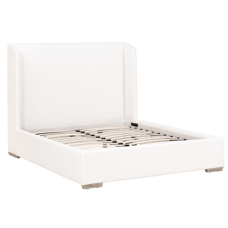 Maklaine Modern Transitional Wood Cal King Bed in White Finish