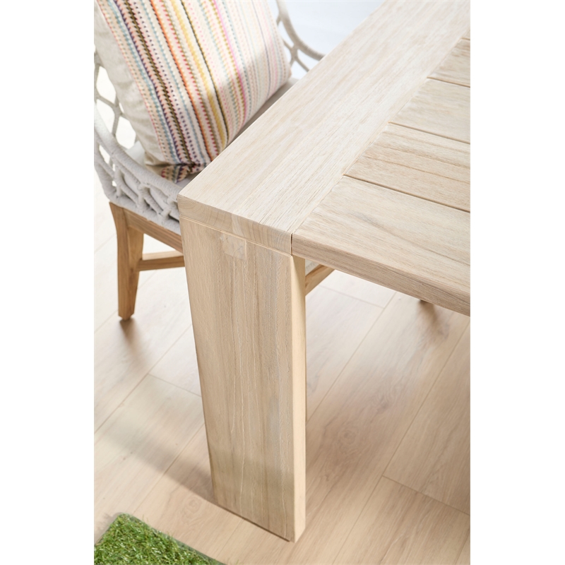 Maklaine Transitional Fabric Outdoor Wing Chair in Off White