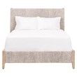 Maklaine Modern Transitional Fabric Standard King Bed in Off White