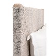Maklaine Modern Transitional Fabric Standard King Bed in Off White