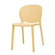 Maklaine Mid-Century Plastic Kids Side Chair Yellow Set of 4