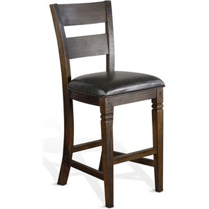 Maklaine 30&quot Wood Ladderback Barstool in Tobacco Leaf (Set of 2)