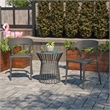 Maklaine Contemporary Stacking Dining Chairs in Charcoal (4-Pack)