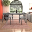 Maklaine Contemporary Stacking Dining Chairs in Charcoal (4-Pack)