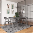 Maklaine Contemporary Stacking Dining Chairs in Charcoal (4-Pack)