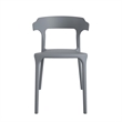Maklaine Contemporary Stacking Dining Chairs in Charcoal (4-Pack)