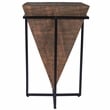 Maklaine Modern / Contemporary Wood And Metal Accent Table In Brown