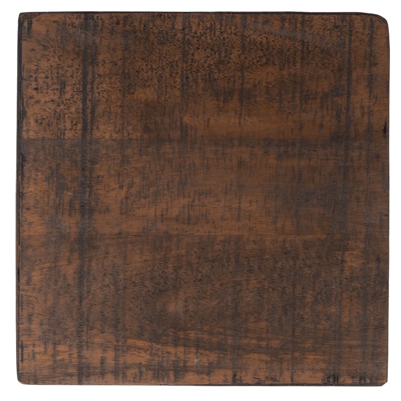 Maklaine Modern / Contemporary Wood And Metal Accent Table In Brown
