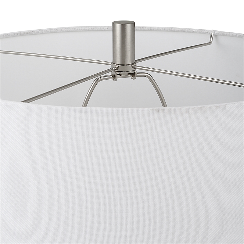 Maklaine 1-Light Coastal Ceramic and Fabric Table Lamp in Blue