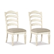 Maklaine Farmhouse Ladderback Dining Side Chair in Chipped White