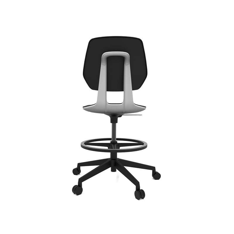 Maklaine Extended Height Office Chair with Foot Rest in Black