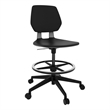 Maklaine Extended Height Office Chair with Foot Rest in Black