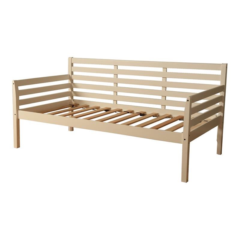 Maklaine Twin-size Solid Hardwood Daybed in White-Mattress Not Included