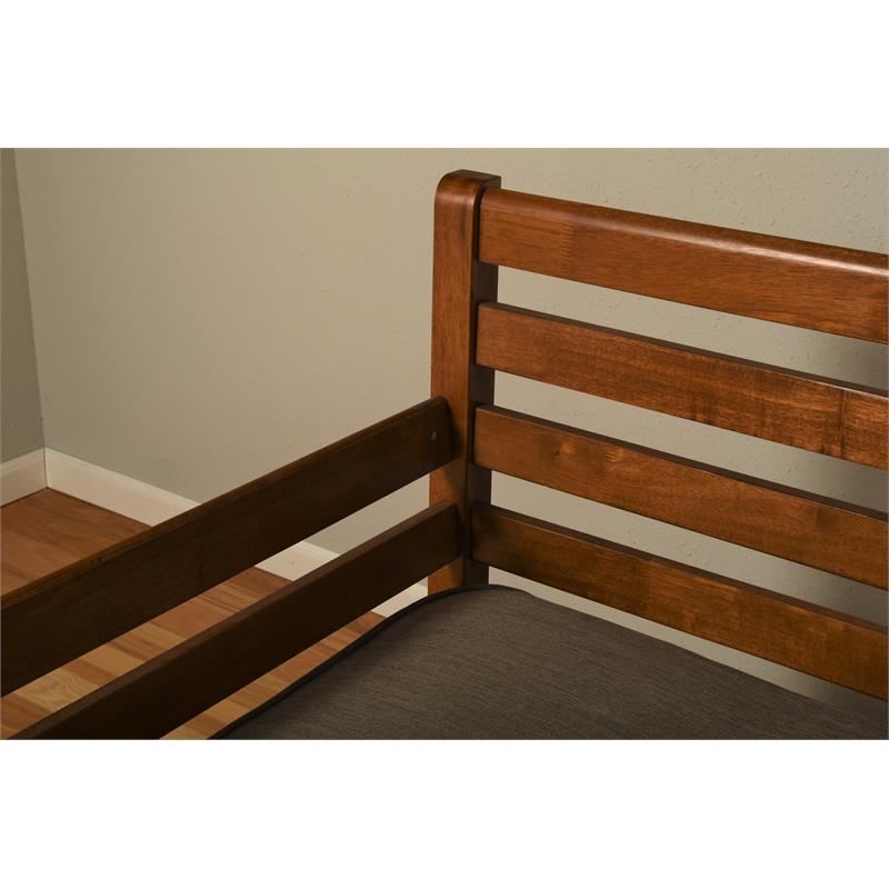 Maklaine Traditional Twin Size Daybed in Brown Wood - Easy Assembly