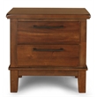 Maklaine Contemporary Solid Wood 2-Drawer Nightstand in Chestnut Brown