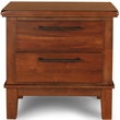 Maklaine Contemporary Solid Wood 2-Drawer Nightstand in Chestnut Brown