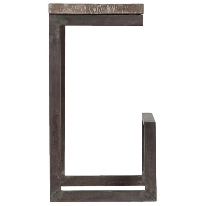 Maklaine Contemporary Architectural Metal and Mango Wood 30