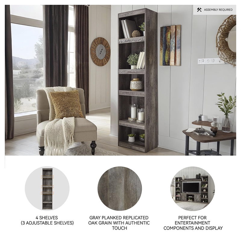 Maklaine Modern / Contemporary Engineered Wood Pier in Gray Finish