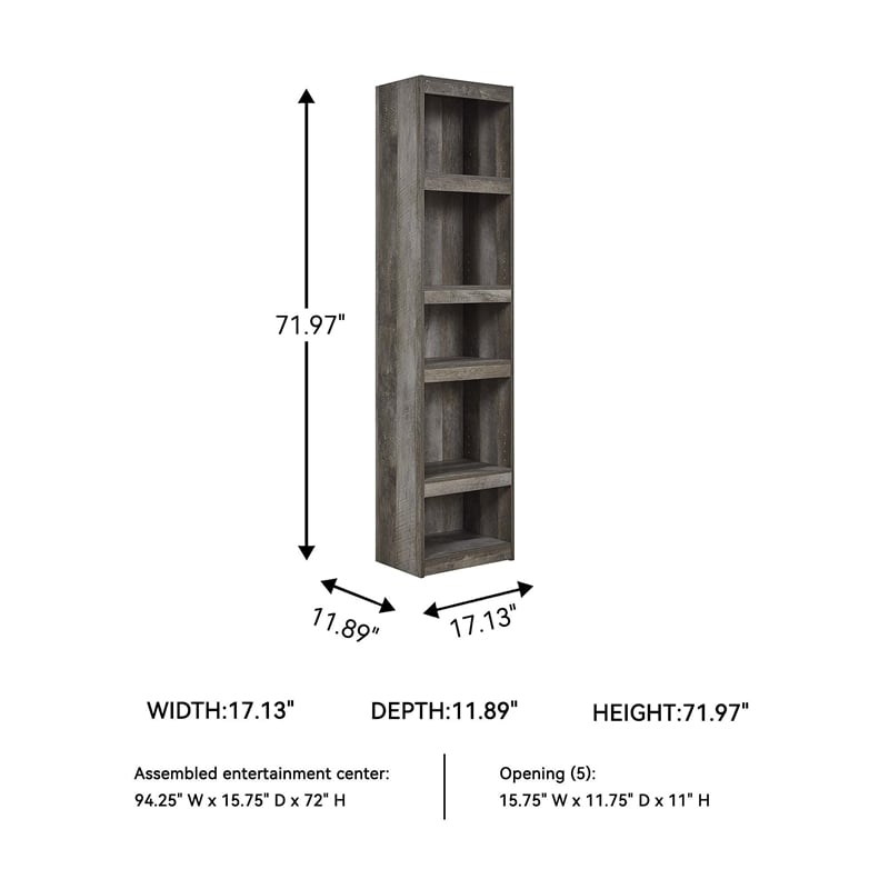 Maklaine Modern / Contemporary Engineered Wood Pier in Gray Finish