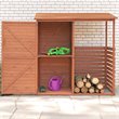 Maklaine Combination Firewood and Storage Shed in Medium Brown