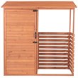 Maklaine Combination Firewood and Storage Shed in Medium Brown