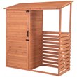 Maklaine Combination Firewood and Storage Shed in Medium Brown