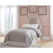 Maklaine Traditional Twin Upholstered Panel Headboard in White