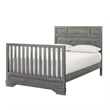 Maklaine Modern Traditional Wood Bed Rails in Brushed Pewter