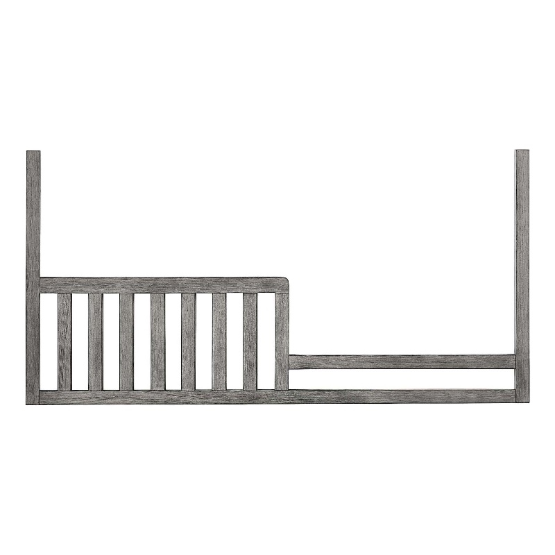 Maklaine Modern Traditional Wood Toddler Guard in Brushed Pewter