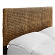 Maklaine Contemporary Wood/Rattan King Headboard in Sea Grass