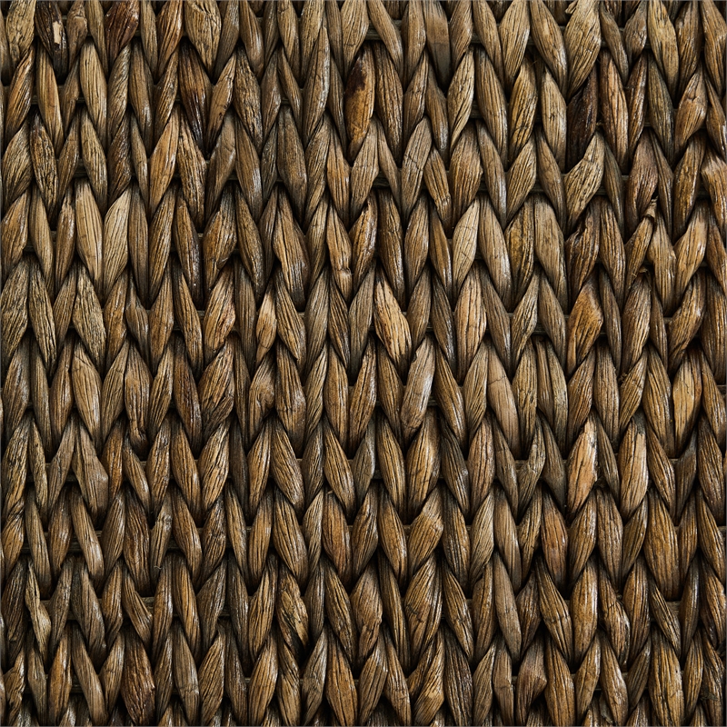 Maklaine Contemporary Wood/Rattan King Headboard in Sea Grass