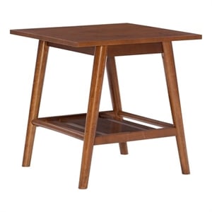Maklaine Elegant Wood Mid-Century Accent End Table in Brown Finish