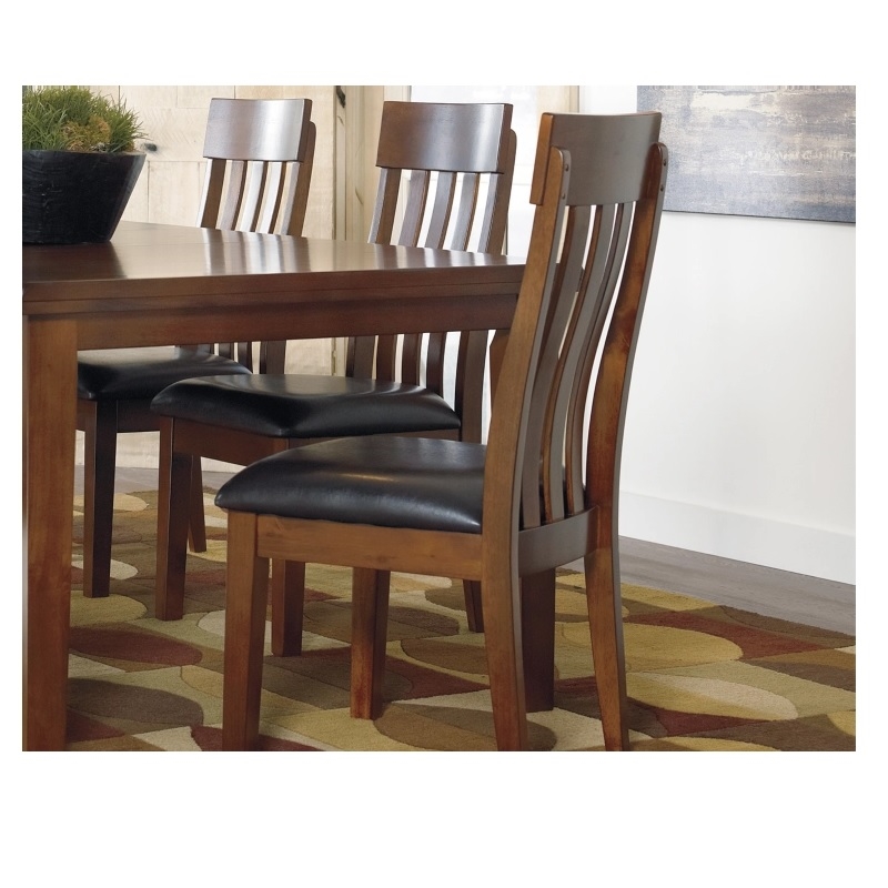 Maklaine Traditional Upholstered Dining Chair in Medium Brown