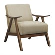 Maklaine Mid-Century Accent Chair with Arm Rest in Light Brown