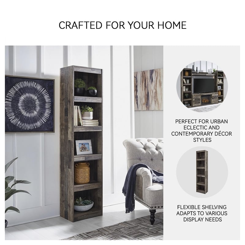 Maklaine Contemporary Engineered Wood Butcher Block Pier in Gray