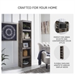 Maklaine Contemporary Engineered Wood Butcher Block Pier in Gray