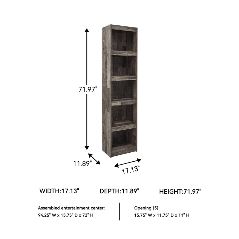Maklaine Contemporary Engineered Wood Butcher Block Pier in Gray
