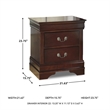 Maklaine Engineered Wood Traditional 2-Drawer Nightstand in Dark Brown