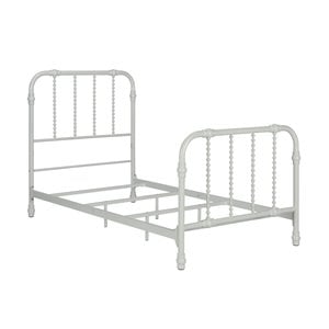 Maklaine Elegant Modern Traditional Metal Twin Bed in White Finish