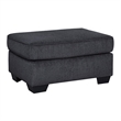 Maklaine Modern / Contemporary Fabric Ottoman in Charcoal Finish
