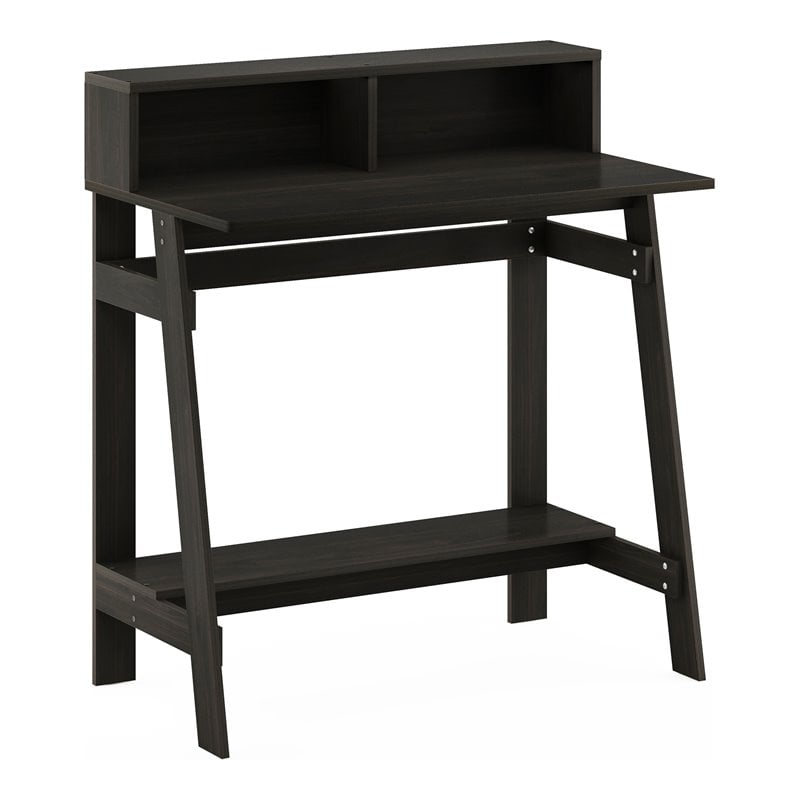 Maklaine Engineered Wood Simplistic A Frame Computer Desk in Espresso