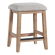 Maklaine Traditional Wood Backless Stool in Brown (Set of 2)