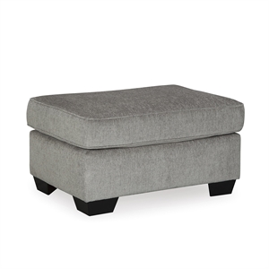 Maklaine Elegant Modern / Contemporary Fabric Ottoman in Alloy